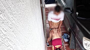 Skinny 18 year old flaca trades pussy for cash with road pervert