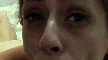 candie cross stares begging as i doggy her deep then facial cumshot!
