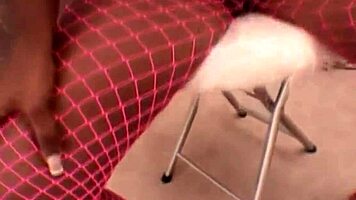 In my fishnets, sucking that ebony POV dick drives me wild with fetish heat