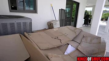 Peeking leads to pounding hot milf neighbor pussy