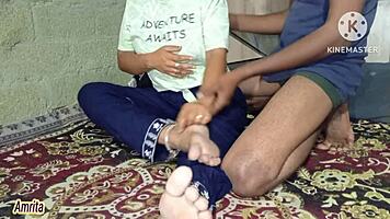 brunette beauty takes first anal pounding in bathroom