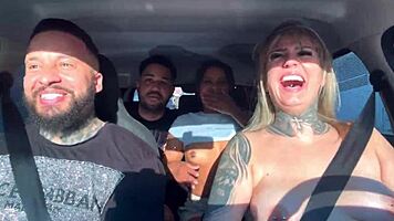 whoa, uber passengers discover we're porn stars and start wild car sucking orgy 😲