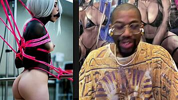 beautiful tight ass teen 18+ ahsoka bound and drooling takes rough doggystyle pounding in her wet bald pussy