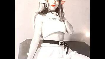 bonneyuwu elf teases panties and skirt for stepdad in cosplay