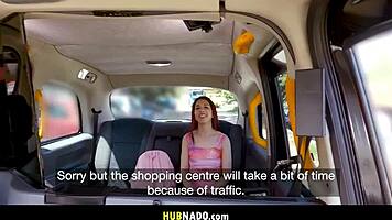 seductive redhead fucks wildly in backseat frenzy