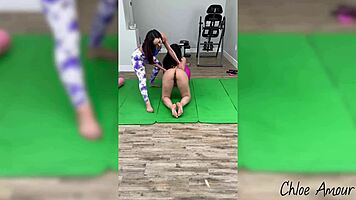 Sarah Arabic Stretched Wide by Chloe Amour's Massive Strapon!