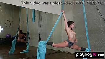 Stripping Canadian Petite Alexandra Belle Aerial Silks Show