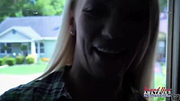 Blonde beauty masturbates wildly before deep pussy fingering bliss