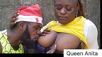 Queen Anita gets Christmas farm fuck from black monster cock
