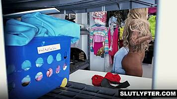 shoplifters kali and lola slobber double blowjob on officer 🍆💦