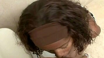 Ebony Teen Fucked Hard by Boss in Bathroom