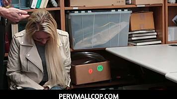 Blonde teen shoplifter caught stripped and fucked hard