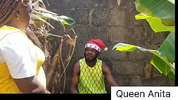 Queen Anita gets Christmas farm fuck from black monster cock