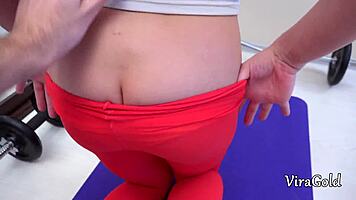 Beautiful Leksy Deepthroats Trainer After Workout