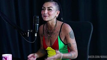 glamorous latina milf bruna carlos bares huge tits in sheer red cast