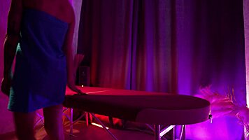 tattooed beauty receives deep massage turning into passionate penetration