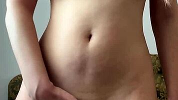 check out this cute petite teen fingering her wet shaved pussy to orgasm