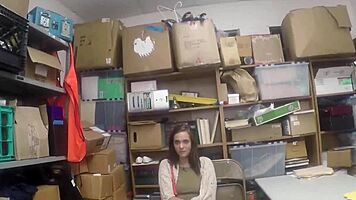 shoplifting milf and teen take rough office banging from security threesome