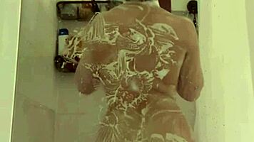 cute girl indulges in steamy shower pleasure