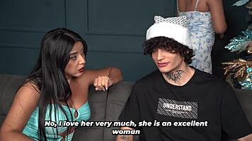 Boyfriend gifts girlfriend's colombian milf mom huge tits cuckold pounding