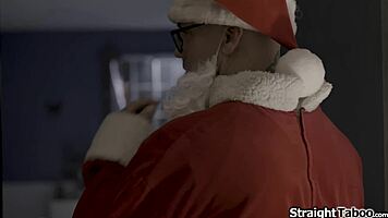 Naughty teen licks shaved pussy dreaming of santa's list