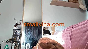 Petite Asian cutie workouts solo on cam teasing big ass small tits