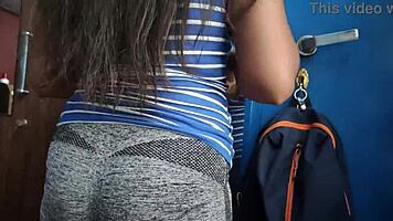 Hot college slut cheats ass licked by muscular roommate