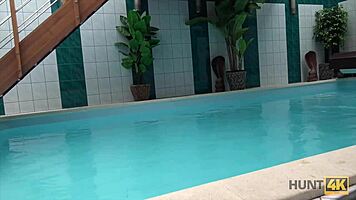 Hunt4k: Watch young slut girlfriend nailed by stranger at pool!