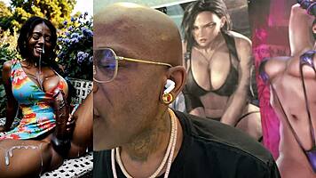 trans teen beauty with hard cock sucks and cums covering herself in white load ai generated
