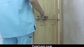 nurse blackmailed into hardcore fuck by patient perv!