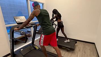 brazilian skinny teen shares gym machine for outdoor doggystyle