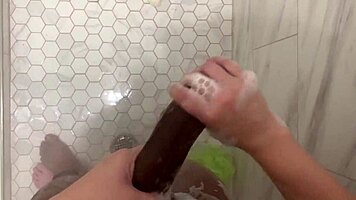 shower spy caught leads to fat ass wet pussy quickie