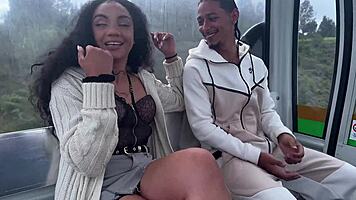 wanna see this slut's perfect tits bounce while she blows me in the cable car?