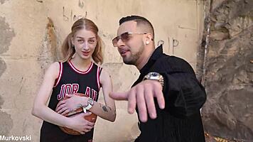 street pickup artist meets basketball player babe for wild outdoor fun