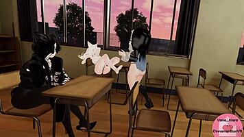 three hot girls dominate you with feet orgasm in vrchat