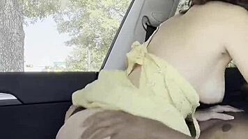 skinny big tit chick gets roughly fucked in tesla by bbc