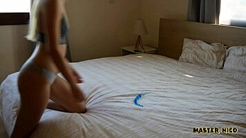 Petite Girl Next Door Takes Double Penetration with Tight Pussy and Assplay
