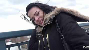 Bold Berlin Scout Pounds Young Marie Hard for Street Cash