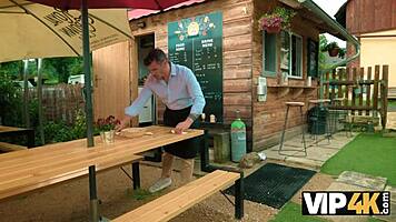 Latina babe gets wildly horny for old guy's big cock