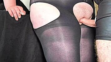 Huge Angled Cock Fucks Virgin Pussy Cums On Nylon
