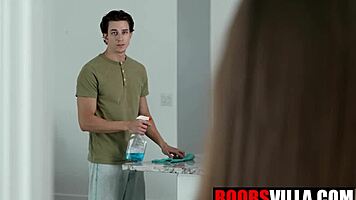 Creep caught by horny housewife now sucking her big tits and ass pov