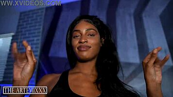beautiful ebony babe stretched by thick black cock