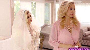 Gorgeous young bride carolina sweets lesbian licks julia ann