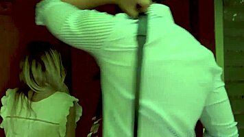 blonde teen babe bent over doggystyle in garage hardcore