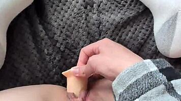 pov thick white girl... uh fuckin her toy so hard i moan n orgasm