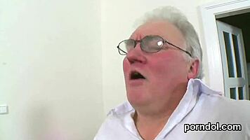 Cuddly teen couldn't resist riding her elderly tutor's cock hard