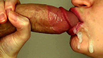 Mouth Stuffed with Thick Cum in Extreme Close-Up