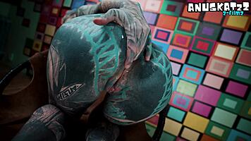 doggy ass teasing with my thick metal toy thrill