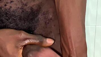 horny college teen strokes huge monster cock to explosive cumshot