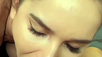 big dick brunette gives juicy sloppy blowjob titty fuck post gym pov